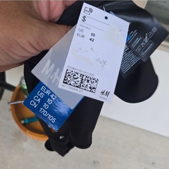 H&M Black Bikini Bottom NWT Sz 10 Classic Hipster Style - Picture 5 of 6